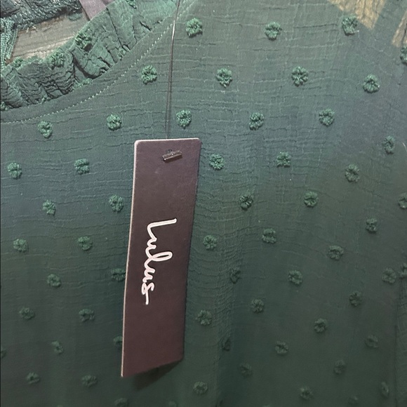 Lulus Dreaming of You Emerald Green Swiss Dot Midi Dress Size XXL NWT - Picture 11 of 12